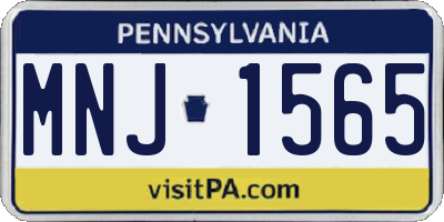 PA license plate MNJ1565