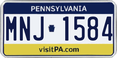 PA license plate MNJ1584