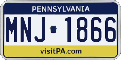 PA license plate MNJ1866