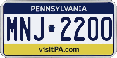 PA license plate MNJ2200