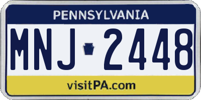 PA license plate MNJ2448