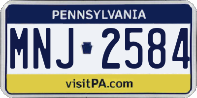 PA license plate MNJ2584