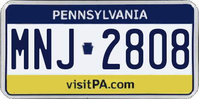 PA license plate MNJ2808