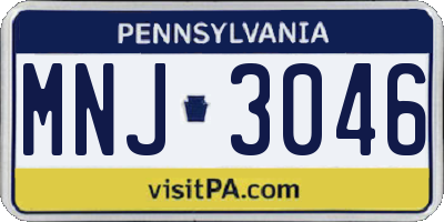 PA license plate MNJ3046