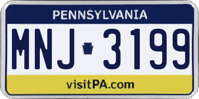 PA license plate MNJ3199