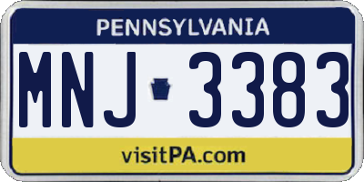 PA license plate MNJ3383