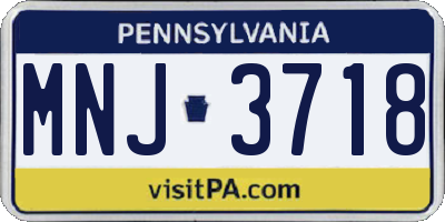 PA license plate MNJ3718