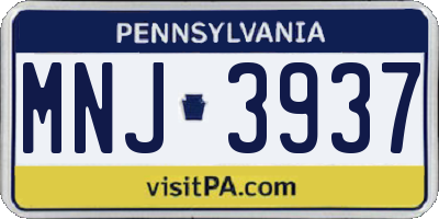 PA license plate MNJ3937