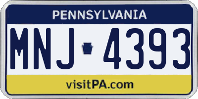 PA license plate MNJ4393