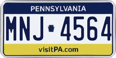PA license plate MNJ4564
