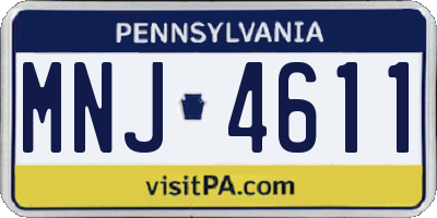 PA license plate MNJ4611