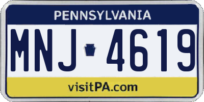 PA license plate MNJ4619