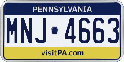 PA license plate MNJ4663