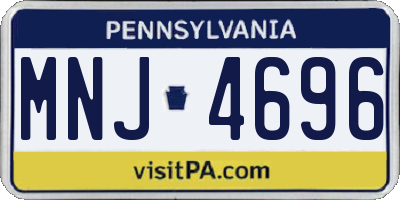 PA license plate MNJ4696