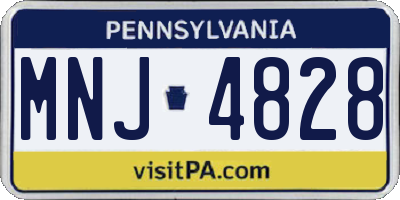 PA license plate MNJ4828