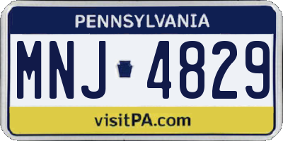 PA license plate MNJ4829
