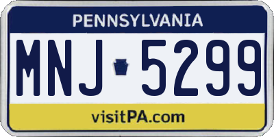 PA license plate MNJ5299