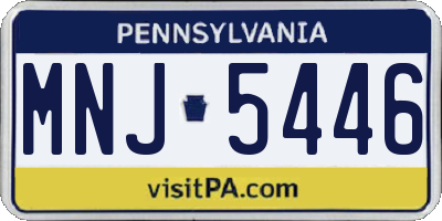 PA license plate MNJ5446