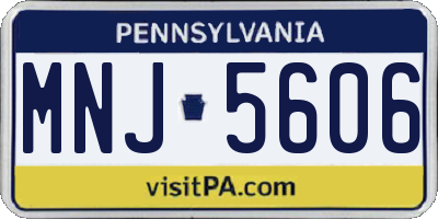 PA license plate MNJ5606