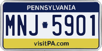 PA license plate MNJ5901