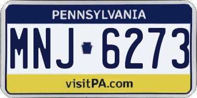 PA license plate MNJ6273
