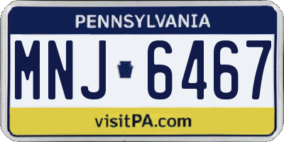 PA license plate MNJ6467