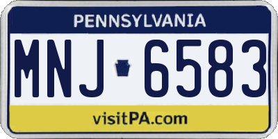 PA license plate MNJ6583