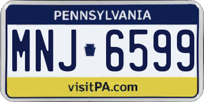 PA license plate MNJ6599