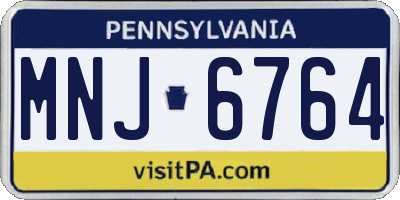 PA license plate MNJ6764