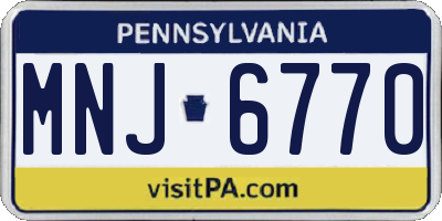 PA license plate MNJ6770