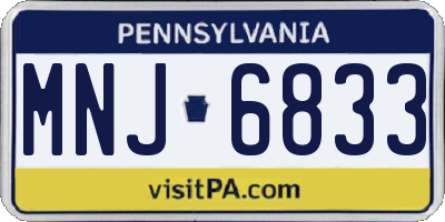 PA license plate MNJ6833