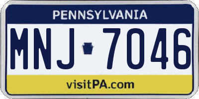 PA license plate MNJ7046