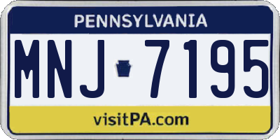 PA license plate MNJ7195