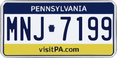 PA license plate MNJ7199