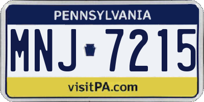PA license plate MNJ7215