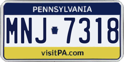 PA license plate MNJ7318