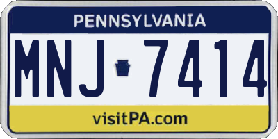 PA license plate MNJ7414