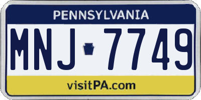 PA license plate MNJ7749