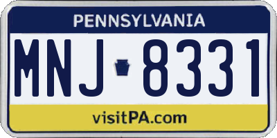 PA license plate MNJ8331
