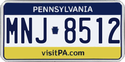 PA license plate MNJ8512