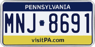 PA license plate MNJ8691
