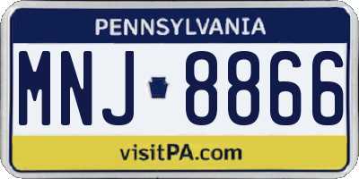 PA license plate MNJ8866