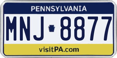 PA license plate MNJ8877
