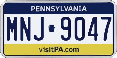 PA license plate MNJ9047