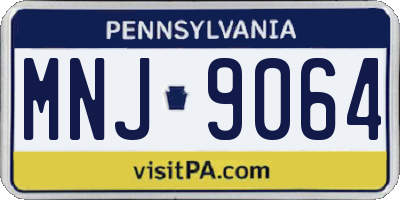 PA license plate MNJ9064