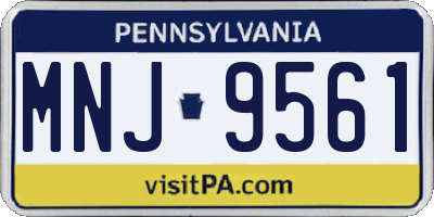 PA license plate MNJ9561
