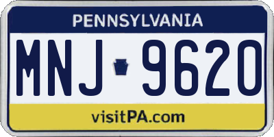 PA license plate MNJ9620