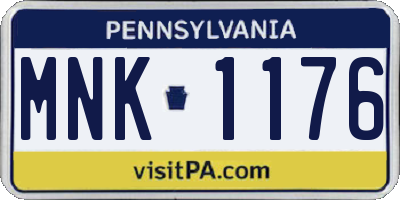 PA license plate MNK1176