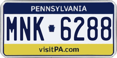 PA license plate MNK6288