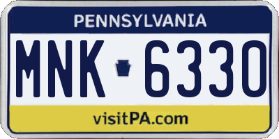 PA license plate MNK6330